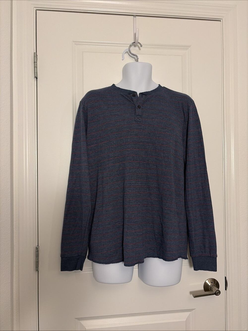 Marine Layer Henley Shirt Men’s Size Large Blue Long Sleeve